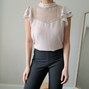H&M Cream blouse with leaf detailing